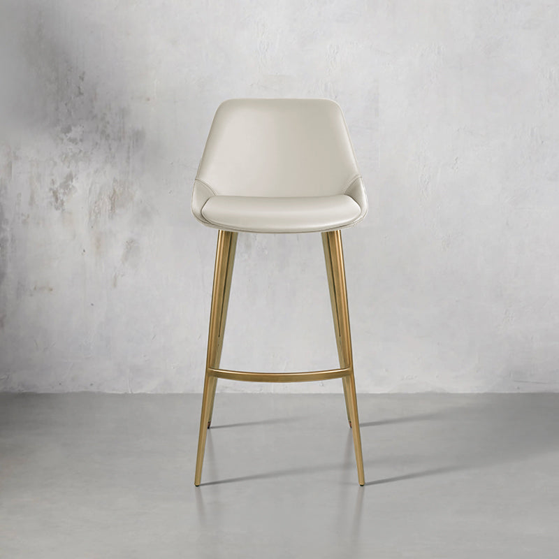 Heduedmobel Meirou PU leather bar chair with high back and metal legs, modern design for kitchen or bar area.