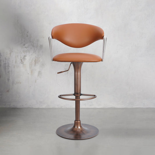 Meirou HD-7738 bar chair in PU leather and plain-grain cowhide with sleek design and comfortable seating.