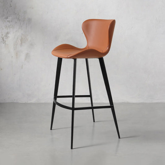 Heduedmobel Meirou PU Leather HD-7181 bar chair with sleek black upholstery and modern design, shown from side angle.