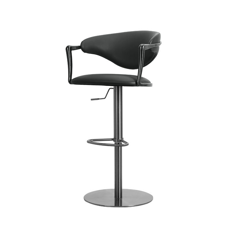Heduedmobel store Meirou PU leather bar chair with plain-grain cowhide finish, modern design, and sturdy metal legs