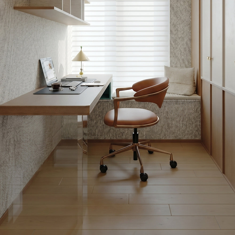 Close-up of Heduedmobel HD-858 Meirou PU leather plain-grain cowhide texture for stylish furniture design.
