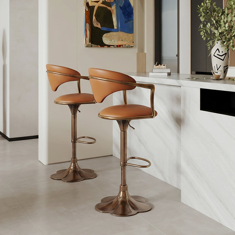 Heduedmobel store Meirou PU leather bar chair with plain grain cowhide HD-7755, showcasing a sleek modern design and sturdy construction.