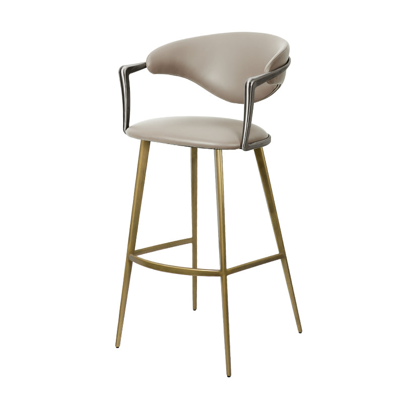 Meirou HD-7750 bar chair in PU leather, showcasing sleek design and plain-grain cowhide texture.