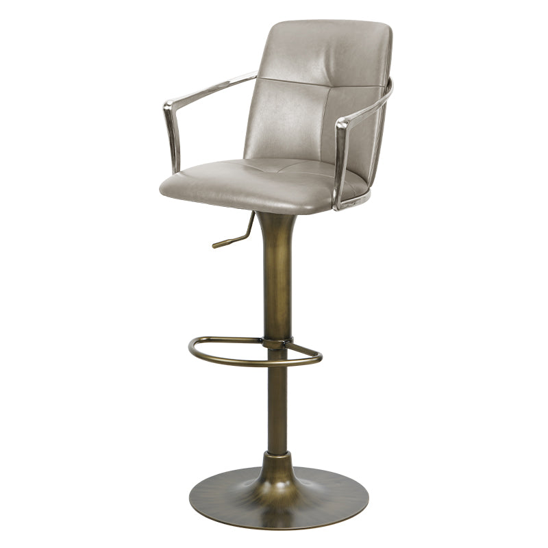 Bar chair with Mohair, Huabao PU, and full grain leather upholstery, featuring a modern design and sturdy metal frame.