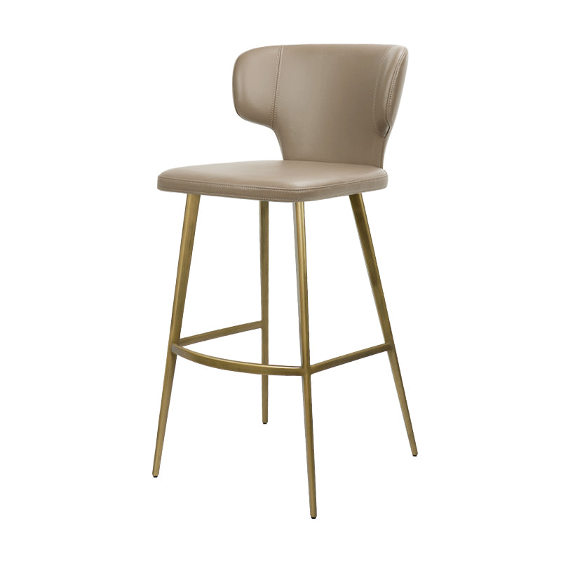 Plain-grain Cowhide HD-7282 bar chair by Heduedmobel featuring a sleek design with a sturdy wooden frame and cushioned seat.
