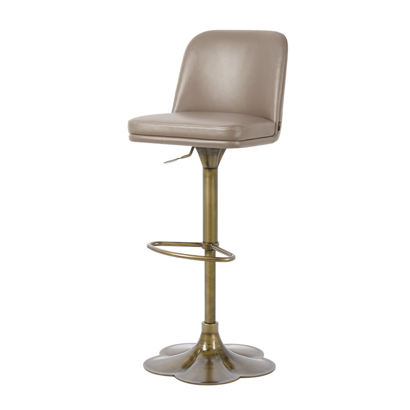 Plain-grain cowhide HD-7588 bar chair with a sleek design and sturdy metal legs, ideal for modern dining or bar areas.