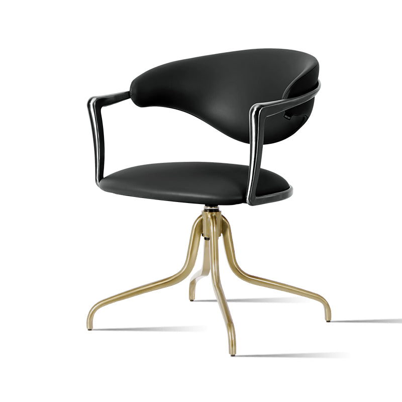 Heduedmobel Meirou PU leather leisure chair with plain-grain cowhide finish, modern design, and cushioned seat and backrest.
