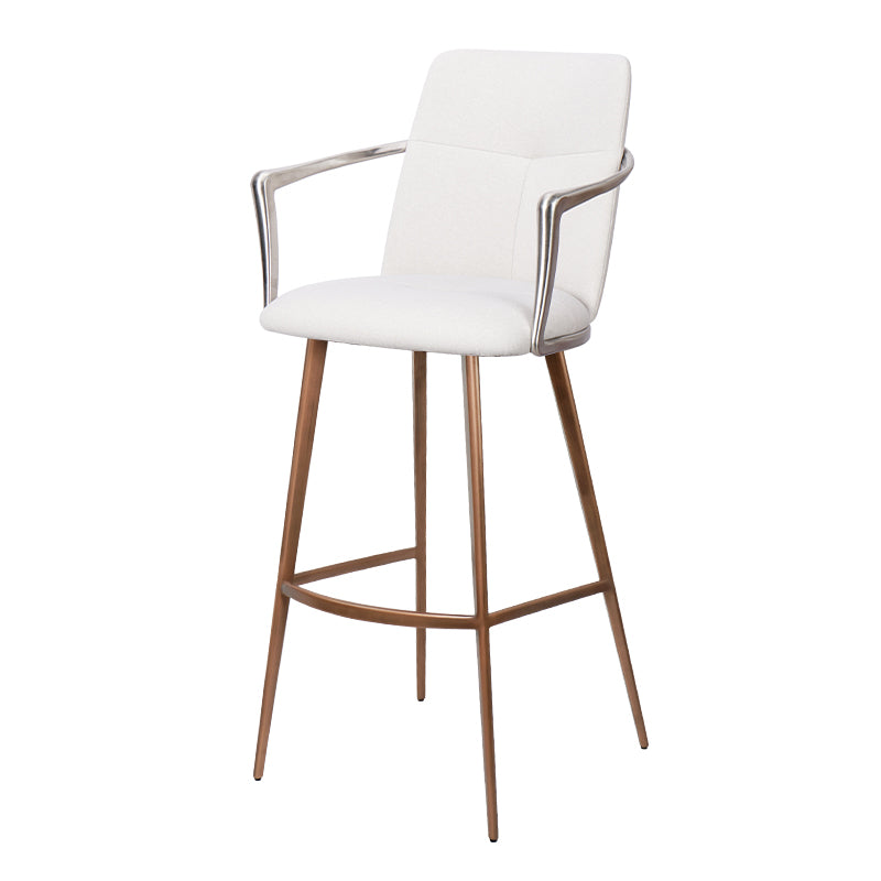 Heduedmobel bar chair with mohair, Huabao PU leather, and full grain leather upholstery, modern design with wooden legs.