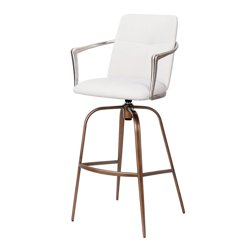 Heduedmobel store bar chair with Mohair and PU leather upholstery, featuring full grain leather accents and a modern design.
