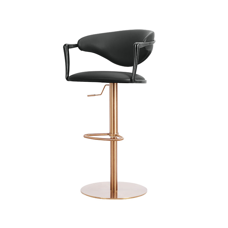 Heduedmobel store Meirou PU leather bar chair with plain-grain cowhide finish, modern design, and sturdy metal frame.
