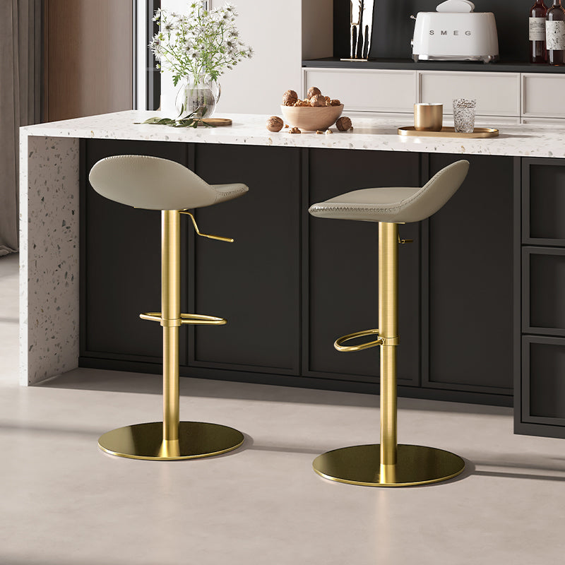 Embossed cowhide bar chair with sleek design and sturdy metal legs, perfect for modern home or bar decor.