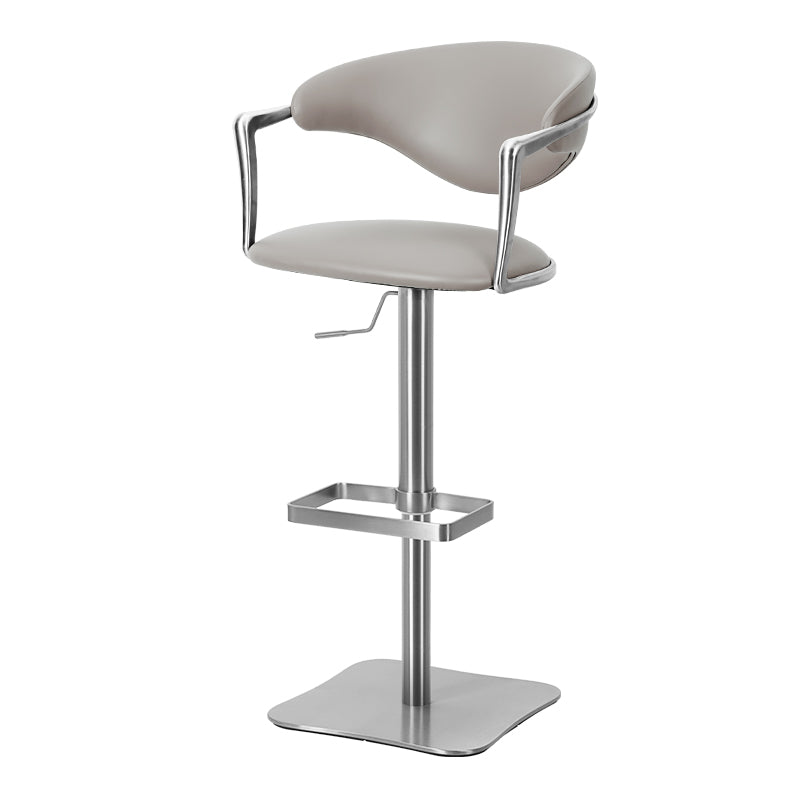 Meirou PU leather bar chair with plain-grain cowhide, showcasing a sleek design and comfortable seating.