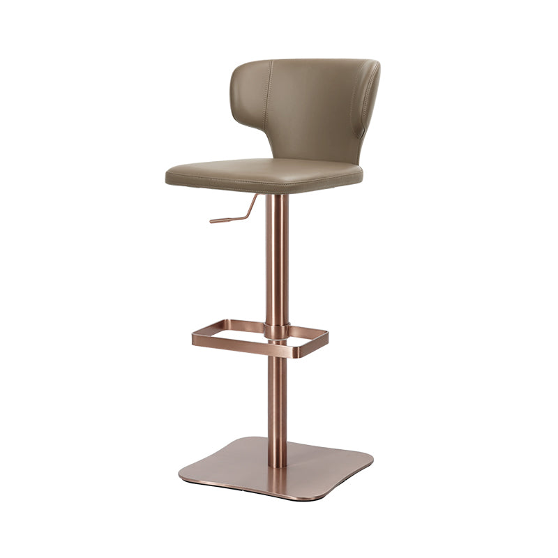 Plain-grain Cowhide HD-7567 bar chair with a sleek design and sturdy frame, showcasing natural cowhide upholstery and modern style.