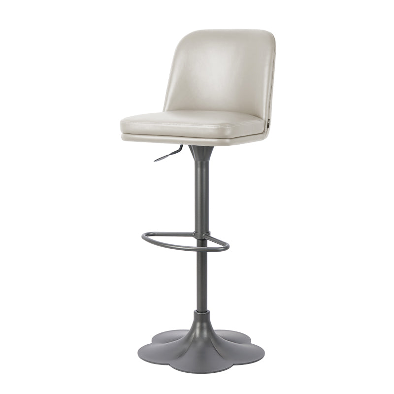 Plain-grain Cowhide HD-7588 bar chair from Heduedmobel store, featuring a sleek wooden frame and cushioned seat.