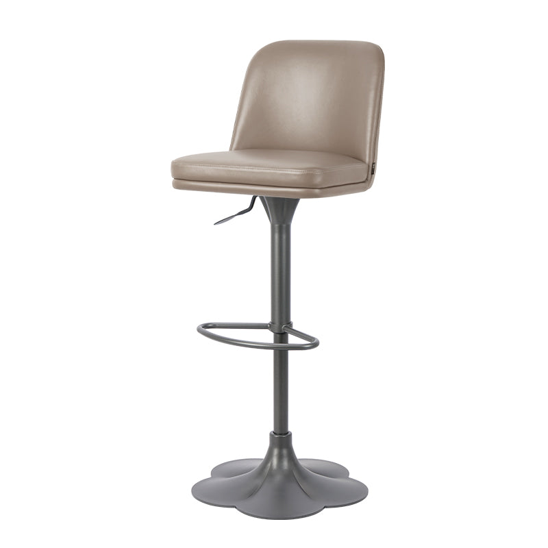 Plain-grain cowhide HD-7588 bar chair by Heduedmobel store with sleek wooden legs and cushioned seat.