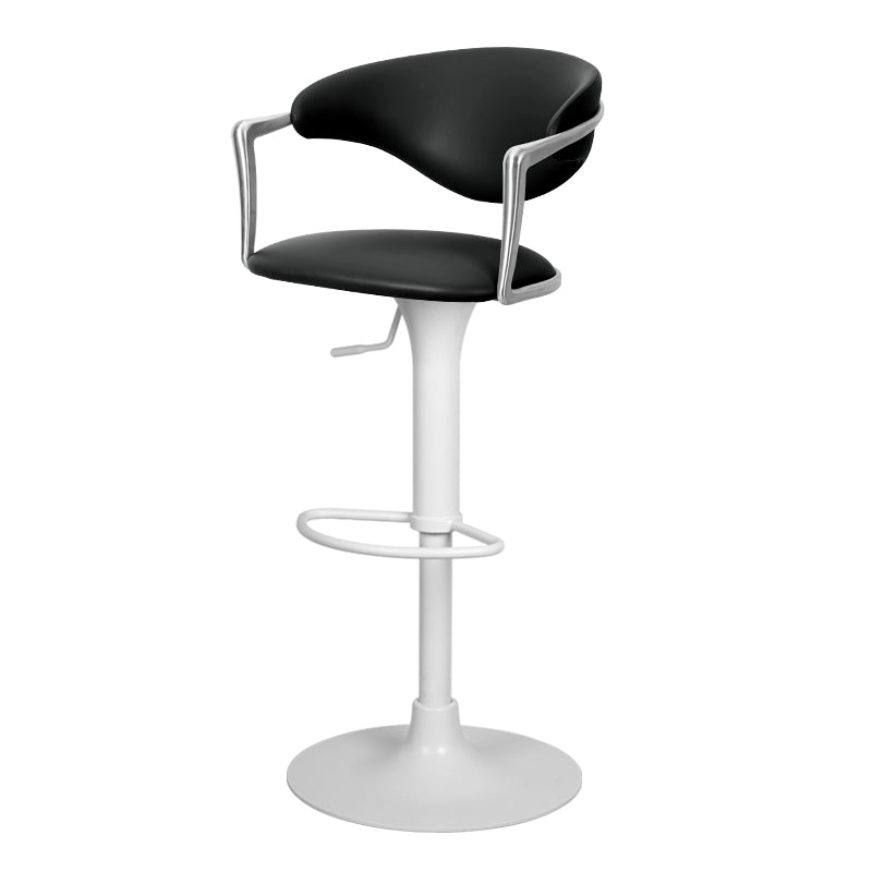 Meirou PU leather bar chair with plain-grain cowhide upholstery, featuring a modern design and sturdy frame.