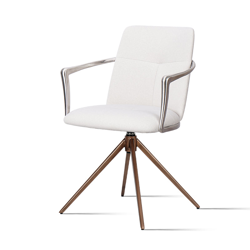 Heduedmobel leisure chair with mohair and PU leather upholstery, featuring full grain leather details and modern design.