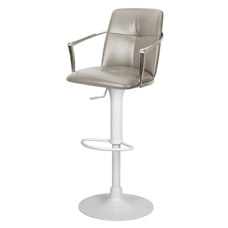 Bar chair with Mohair and PU leather upholstery, featuring a sleek design and sturdy full grain leather accents.