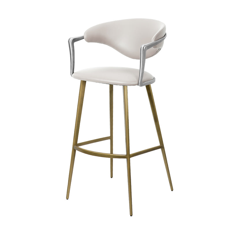 Meirou HD-7750 bar chair in brown PU leather and plain-grain cowhide with a sleek design and sturdy base.