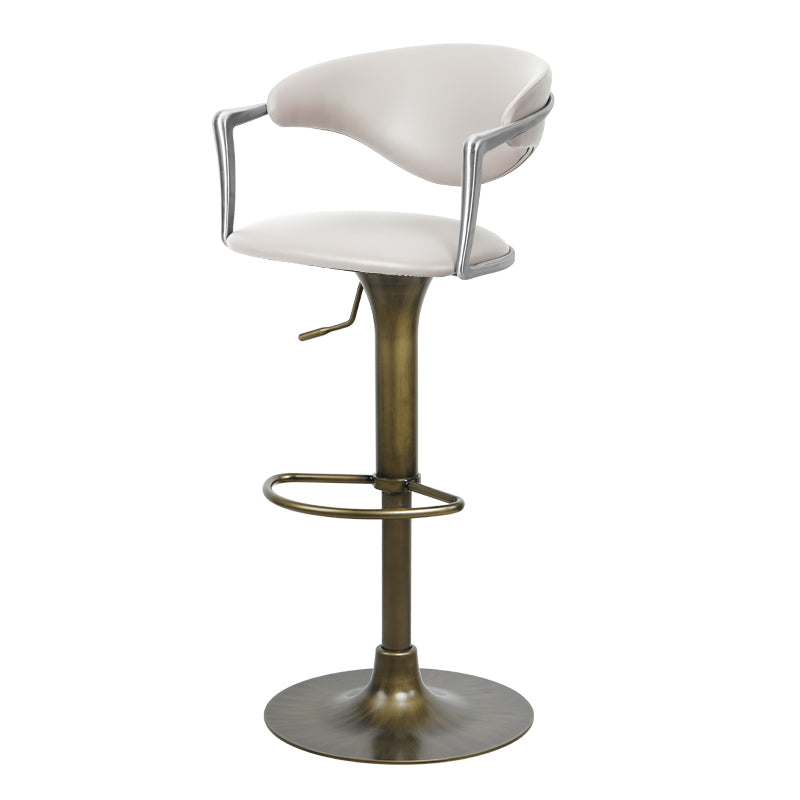 Meirou HD-7738 bar chair in PU leather and plain-grain cowhide, featuring a sleek and modern design.
