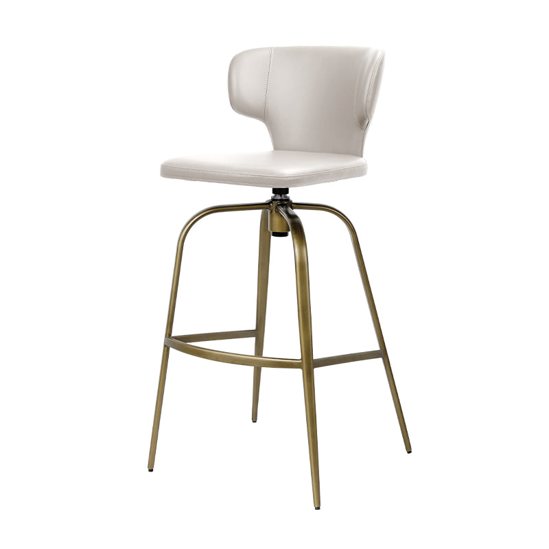 Plain-grain Cowhide HD-7298 bar chair with a sleek design, featuring a sturdy frame and leather upholstery for modern bar settings.