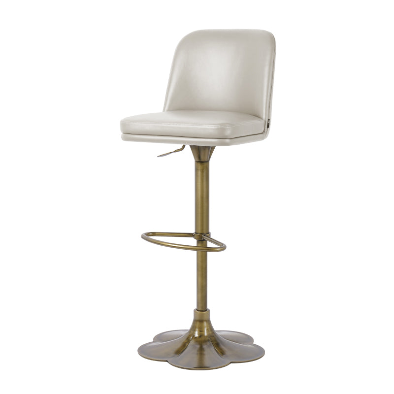 Plain-grain cowhide bar chair by Heduedmobel store featuring a sleek design and sturdy wooden legs.