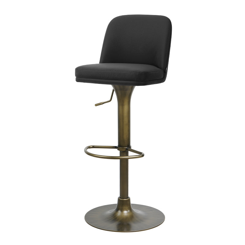 Heduedmobel Meimei PU leather bar chair HD-7766 with modern design, featuring a padded seat and sleek black finish.