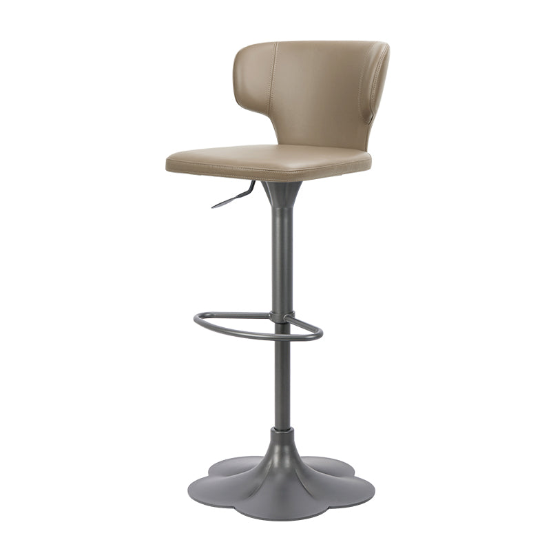 Plain-grain Cowhide HD-7580 bar chair by Heduedmobel store with a sleek design and sturdy metal frame.