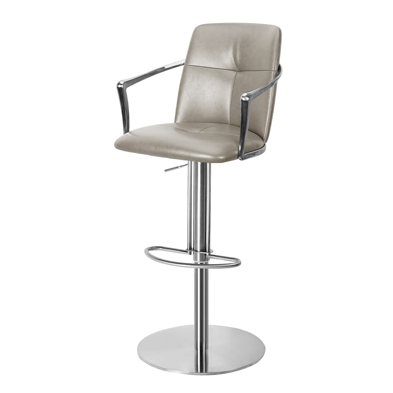 Bar chair with mohair, Huabao PU leather, and full grain leather upholstery, featuring a modern design and sturdy metal legs.