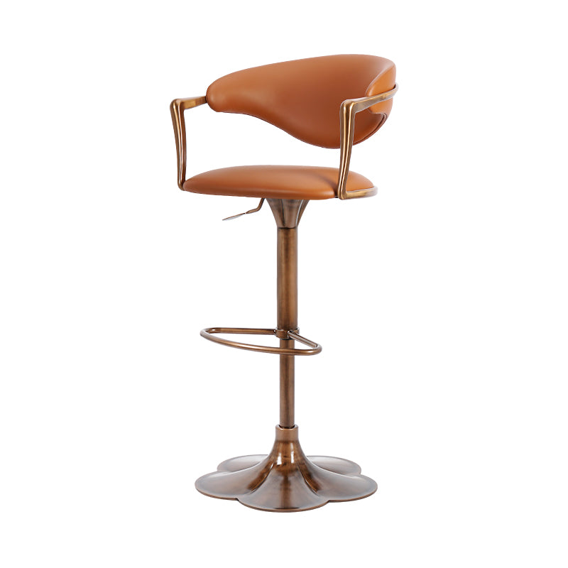 Heduedmobel store Meirou PU leather bar chair with plain-grain cowhide upholstery and modern design.