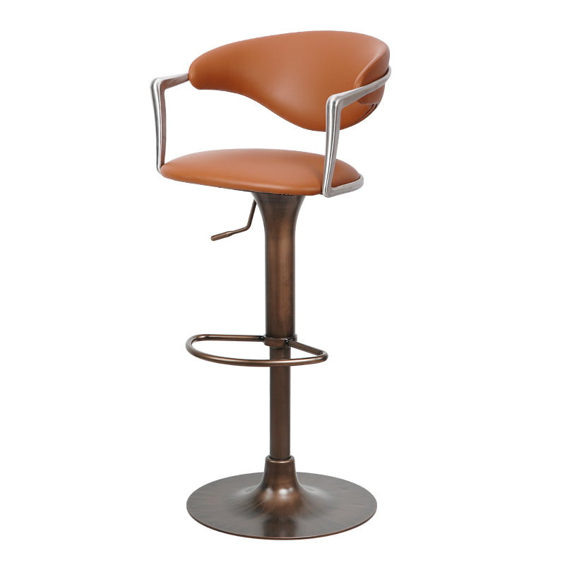 Meirou HD-7738 bar chair in PU leather and plain-grain cowhide, featuring a sleek design and sturdy construction.