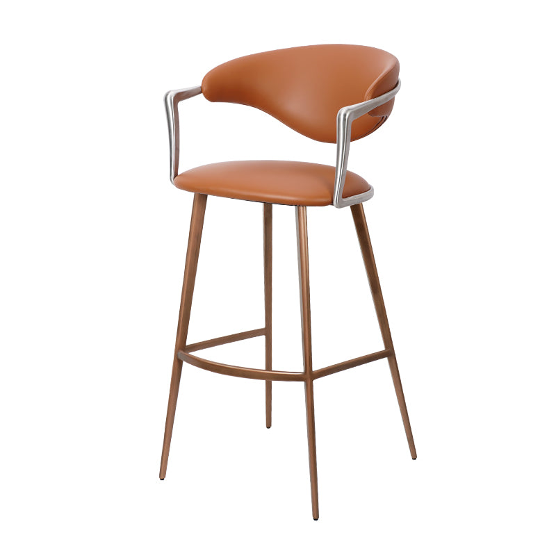 Heduedmobel bar chair in Meirou PU leather with plain-grain cowhide, showcasing modern design and comfortable seating.