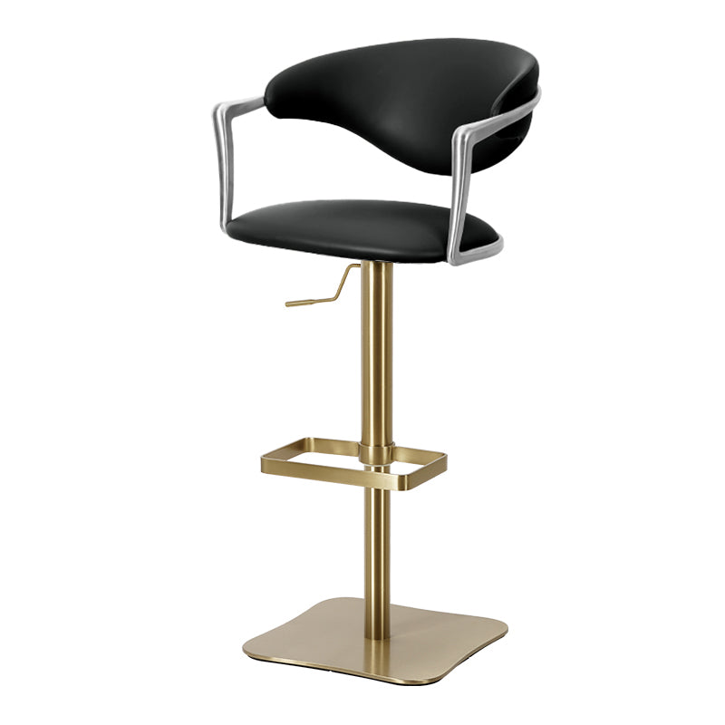 Heduedmobel HD-7753 bar chair with PU leather and plain-grain cowhide upholstery, modern design, sturdy metal frame.