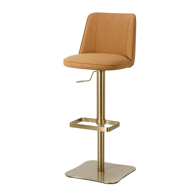 HD-7679 Meibao PU leather bar chair with high backrest and metal legs, showcasing a modern, stylish design.