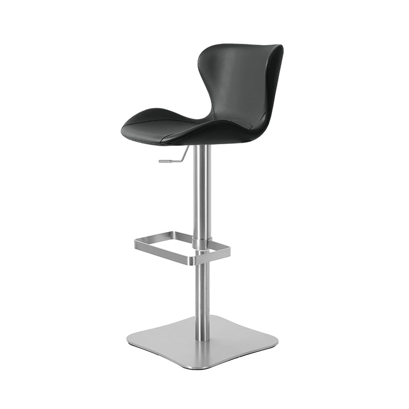 Heduedmobel Meirou PU leather bar chair with cushioned seat and sleek black finish, modern design for home or bar area.