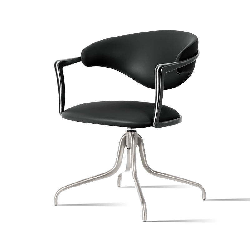 Heduedmobel Meirou PU leather leisure chair with plain-grain cowhide finish, modern design, and comfortable seating.