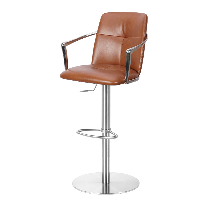 Bar chair with mohair, Huabao PU leather, and full grain leather upholstery, featuring a modern design in the HD-7756 style.