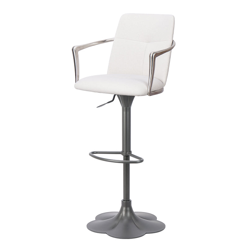 Bar chair with Mohair, Huabao PU leather, and full grain leather upholstery, featuring a sleek modern design.