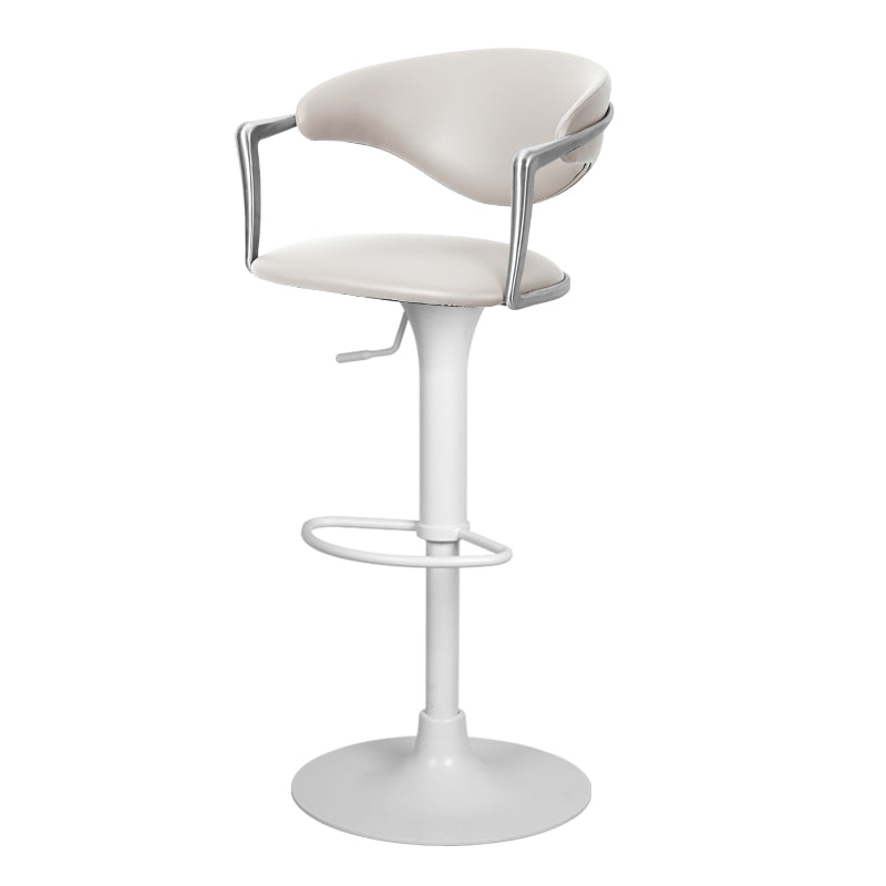 Meirou HD-7738 bar chair in brown PU leather with plain-grain cowhide, featuring a sleek modern design.