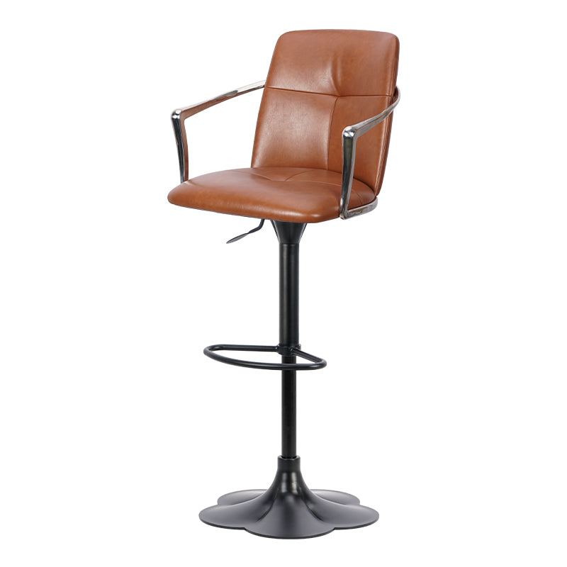 Heduedmobel store bar chair with Mohair and PU leather upholstery, full grain leather accents, modern design, and sturdy frame.