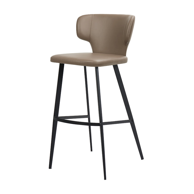 Heduedmobel Meirou PU leather bar chair with plain-grain cowhide upholstery and metal legs, modern and stylish seating.
