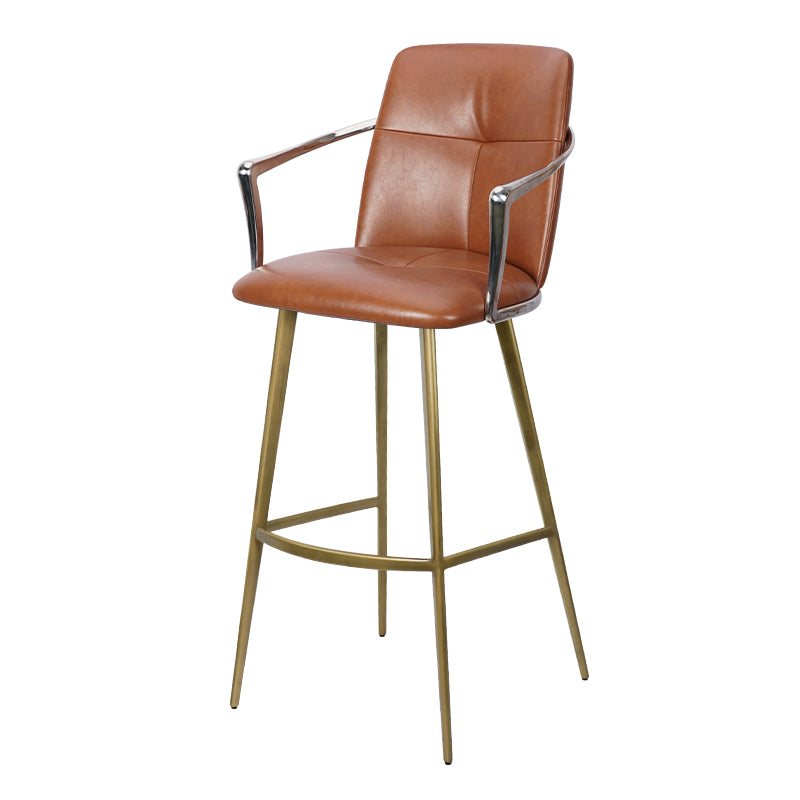 Heduedmobel bar chair with mohair, Huabao PU leather, and full grain leather upholstery, showcasing modern design and sturdy frame.
