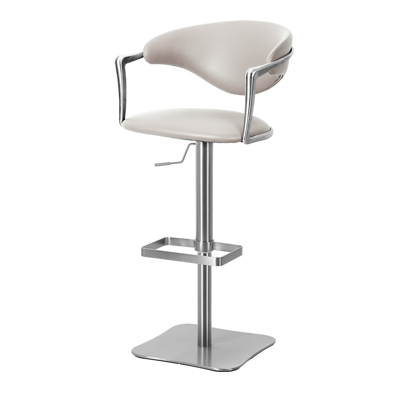 Meirou HD-7753 bar chair in PU leather, featuring plain-grain cowhide design and sleek modern silhouette.