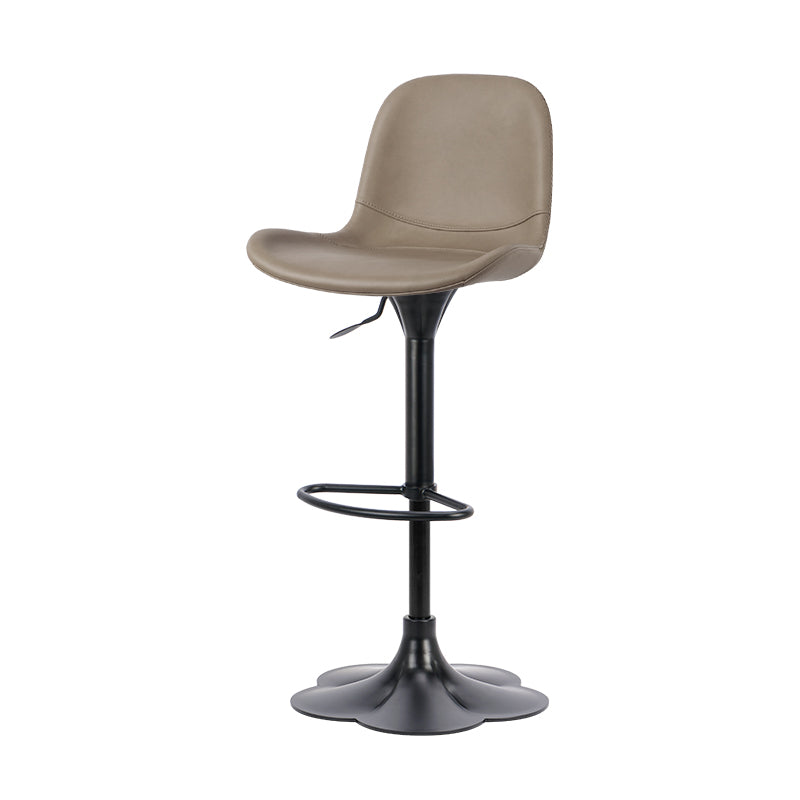 Embossed cowhide bar chair with metal frame, featuring detailed leather upholstery and modern design, by Heduedmobel.