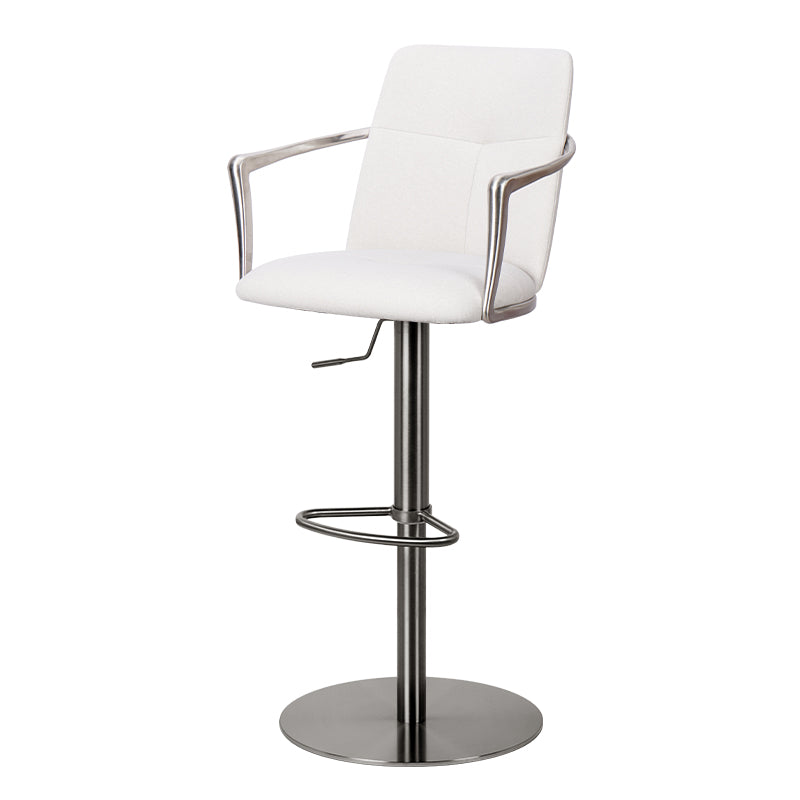 Bar chair with mohair, PU leather, and full grain leather upholstery in HD-7761 style, featuring modern design and sturdy frame.