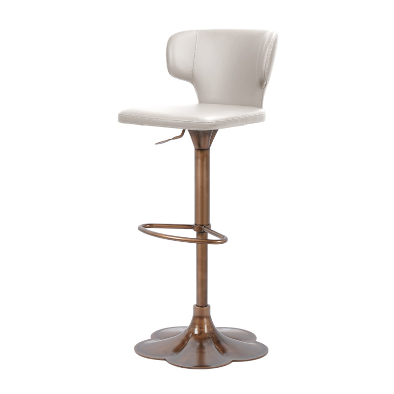 Plain-grain Cowhide Bar Chair by Heduedmobel with a sleek wooden frame and cushioned seat, ideal for modern bar settings.
