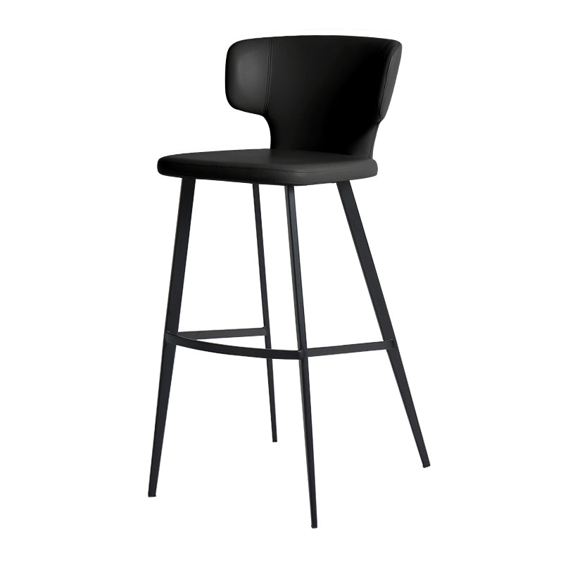 Heduedmobel store Meirou PU leather bar chair with plain-grain cowhide upholstery and modern design.