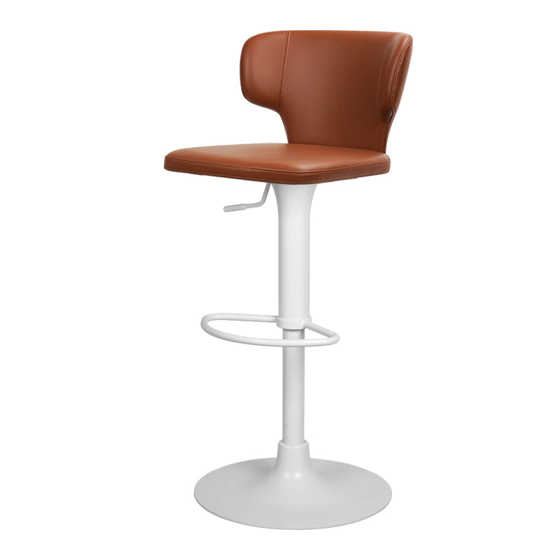 Heduedmobel store Meirou PU leather bar chair with plain-grain cowhide texture, sleek modern design for stylish seating.