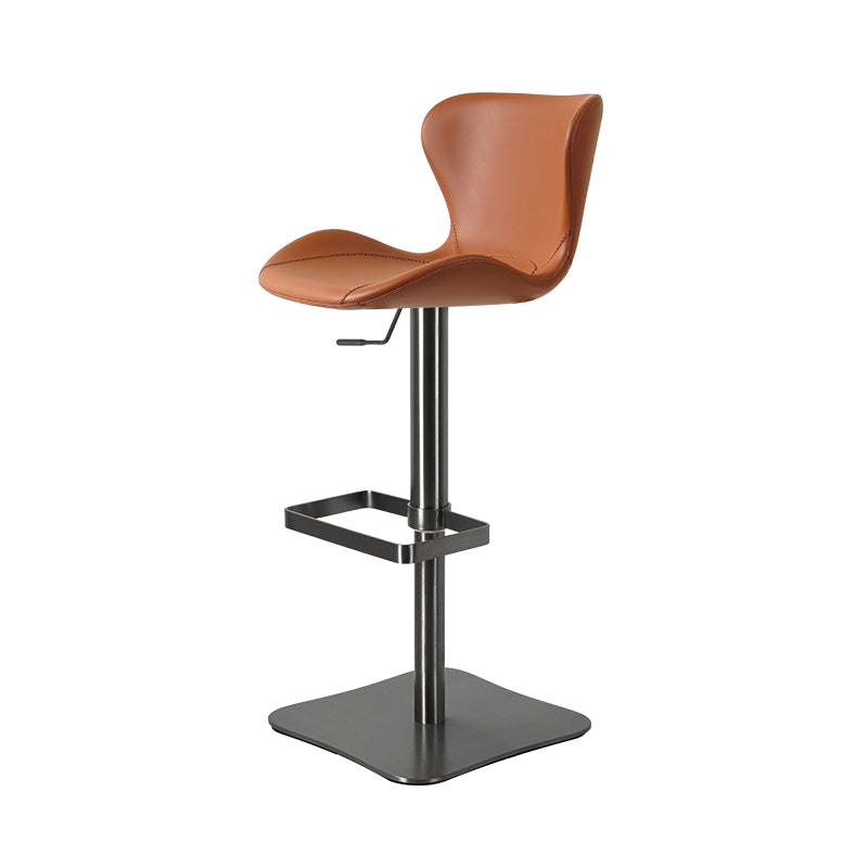 Heduedmobel Meirou PU leather bar chair with cushioned seat and backrest, modern design, in a sleek black finish.