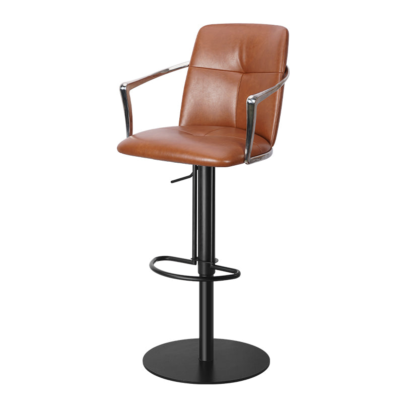 Bar chair with Mohair, Huabao PU leather, and full grain leather upholstery, featuring a modern design and sturdy frame.